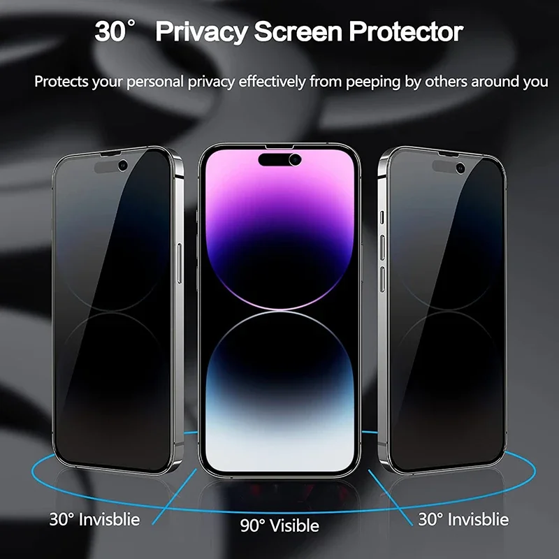 Enhanced Privacy Screen - Black Anti-Spy Protective Glass
