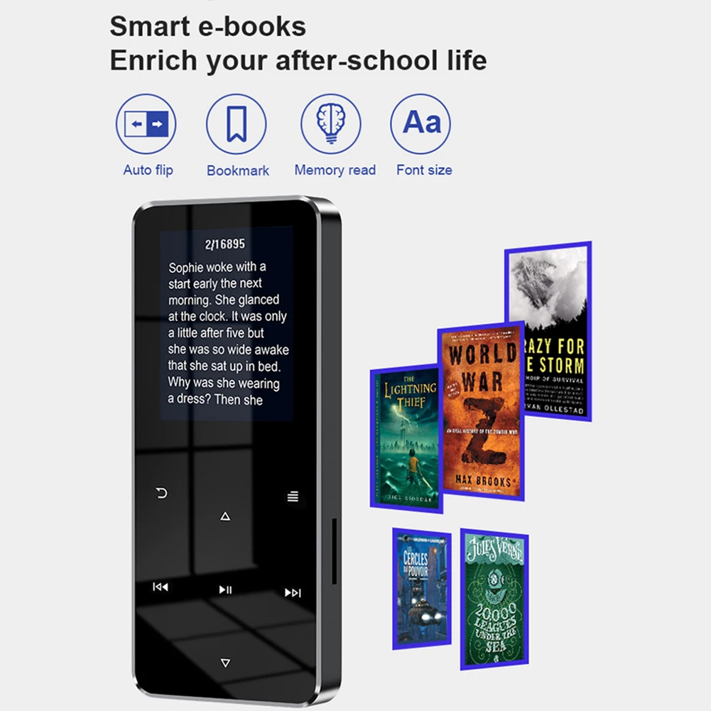 MP4 Player With Bluetooth Built-in Speaker Touch Key FM Radio Video Play E-book HIFI Metal 2.0 Inch Touch MP3 MP4 Music Player mp4 player,music player,mini media player