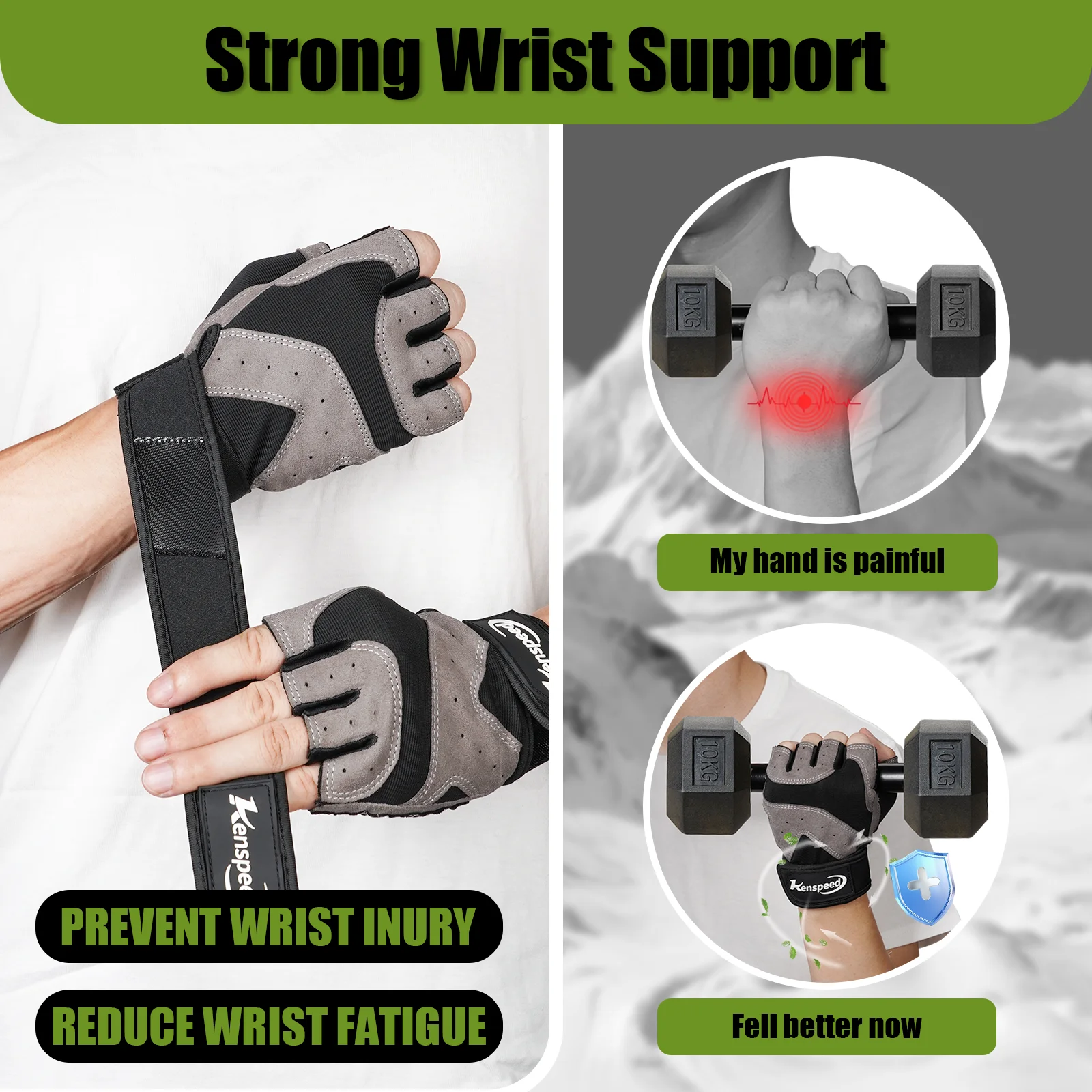 Fitness Gloves Wristband Support for Gym Workout - Weightlifting, Training, Durable & Breathable, Men & Women Gym Gloves 6