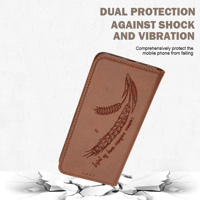 Magnetic Wheatear Leather Wallet Phone Case Cover