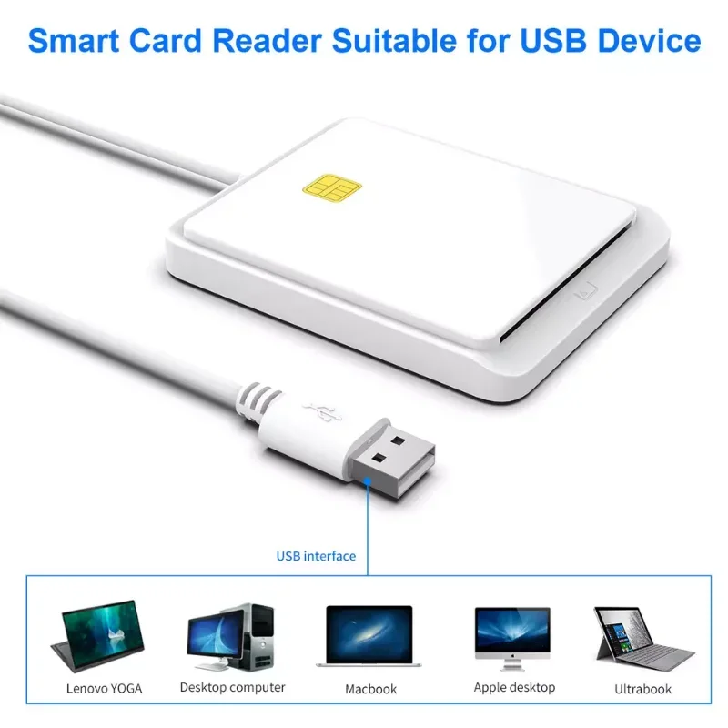 USB 2.0 스마트 카드 리더 메모리, ID 뱅크 SIM CAC ID 카드 복제기 커넥터 어댑터, Windows XP Windows 7 8/8.1/10, 인기 판매
