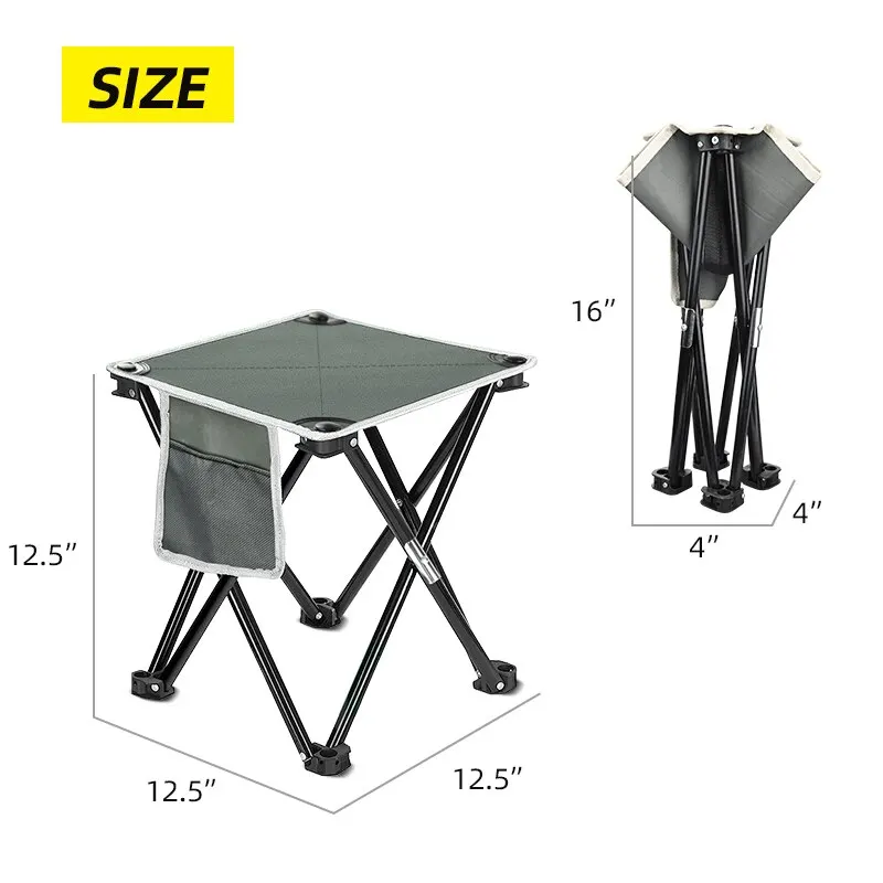 Retractable Stool Ice Anchor Drill Adapter 1Pcs Portable Folding Stool With Carrying Bag 400 Lb Capacity For Outdoor Walking Hiking Fishing