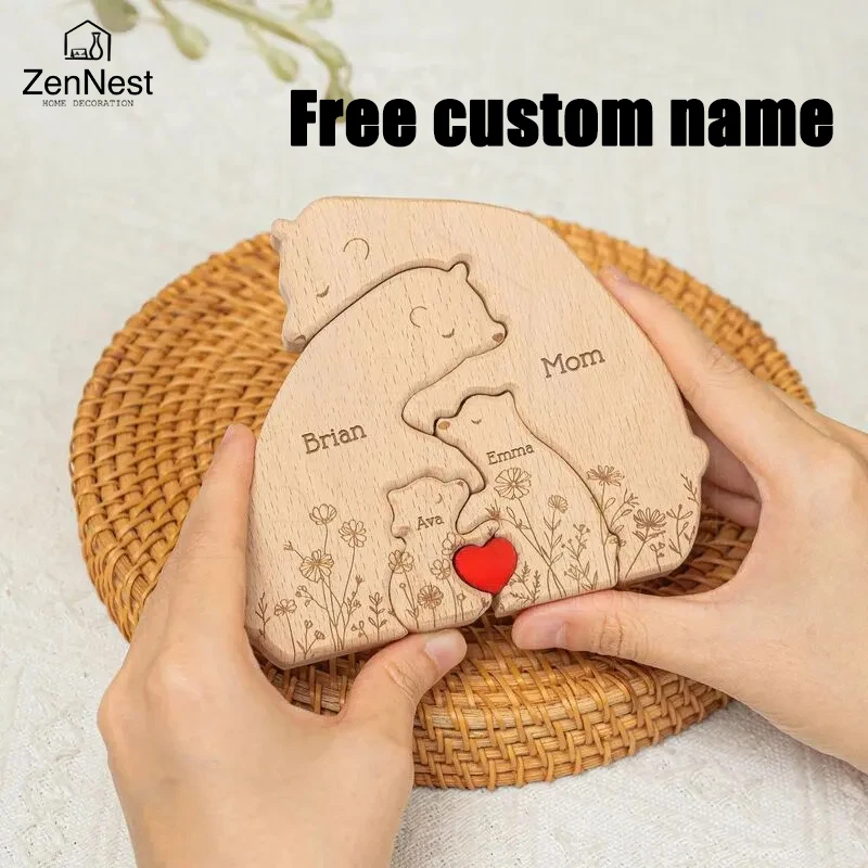 Little Bear Family Personalized Wooden Puzzles 2
