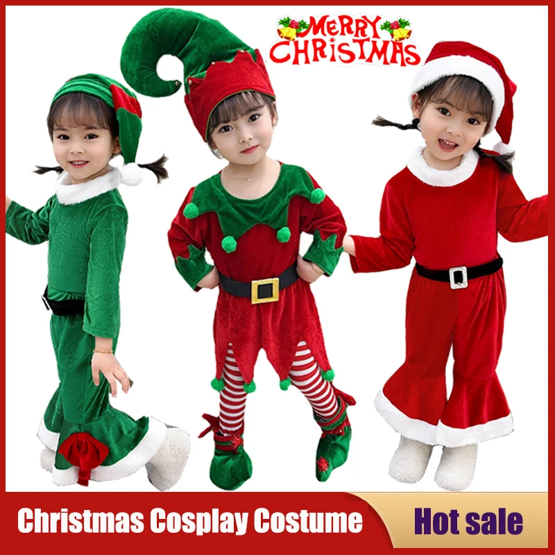 

Christmas Cosplay Costumes Kids Baby Santa Claus Cos Children Xmas Suit Carnival Party New Year Performance Fancy Outfit Gift