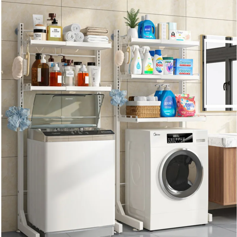 

Toilet Storage Shelves Floor Toilet Above The Roller Flip Washing Machine Bathroom Holder Telescopic Adjustment Toilet Shelf