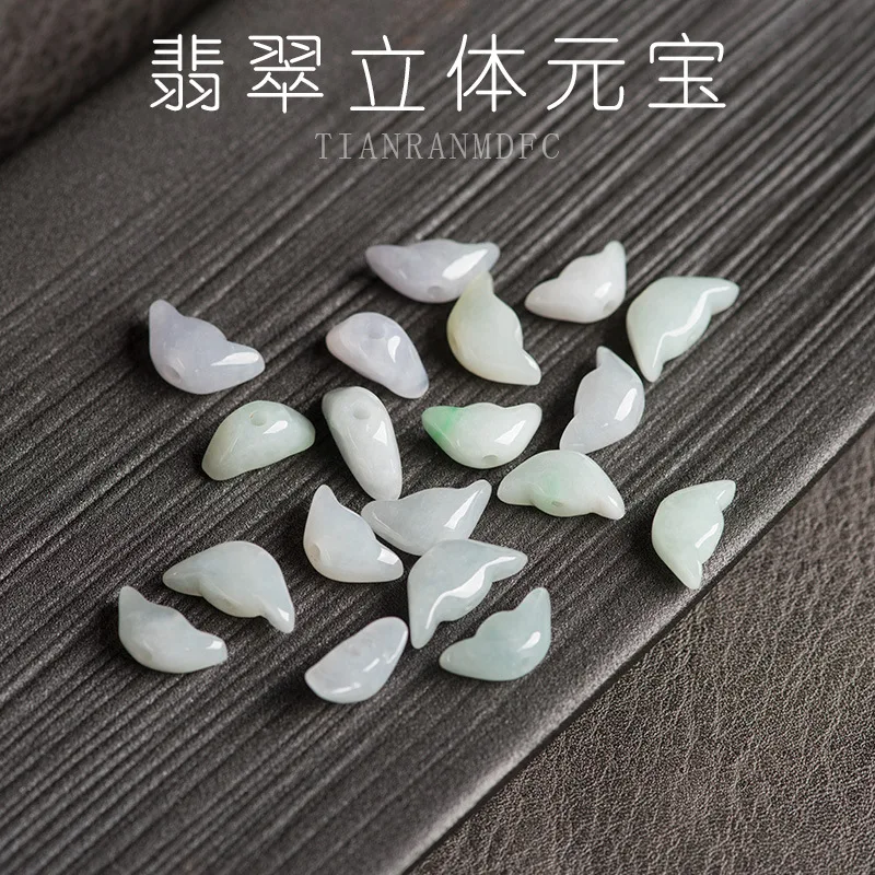 

10pcs/lot Natural Myanmar A-grade Jadeite Ingots Scattered Beads Handmade DIY Materials Beaded Accessories Jewelry Drop Shipping