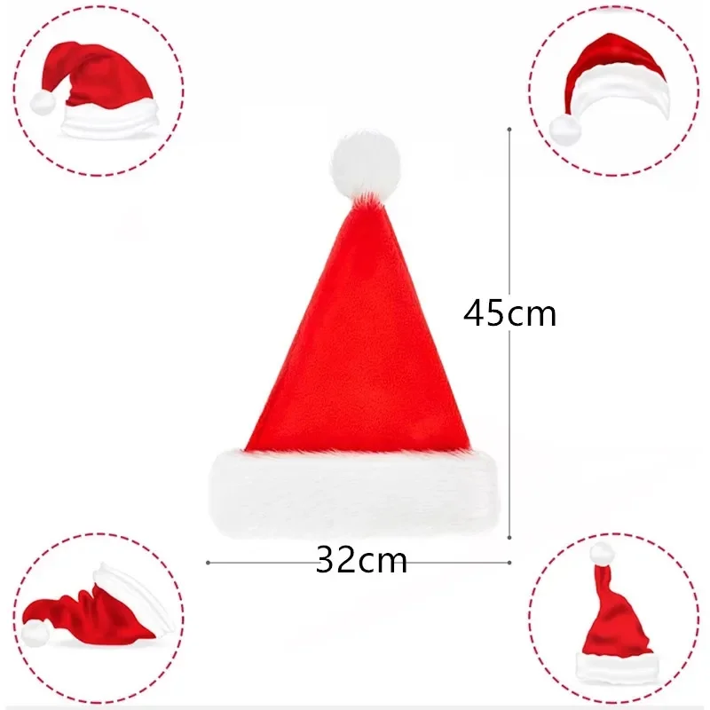 Unisex Velvet Christmas Hat Thickening Suitable for Christmas New Year Party Supplies Adult Child