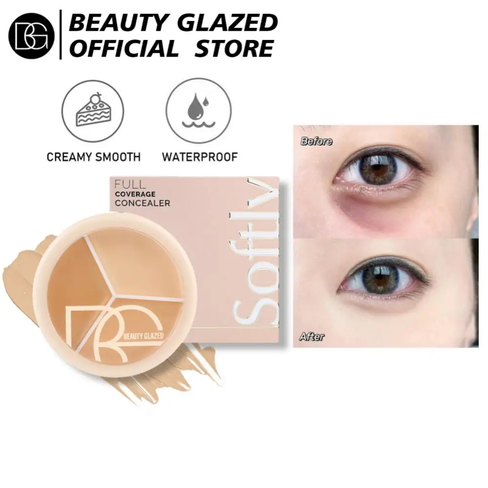 Concealer Contouring Palette 3 Colors Long-Lasting Contouring Face Color Corrector Palette Cream Conceal