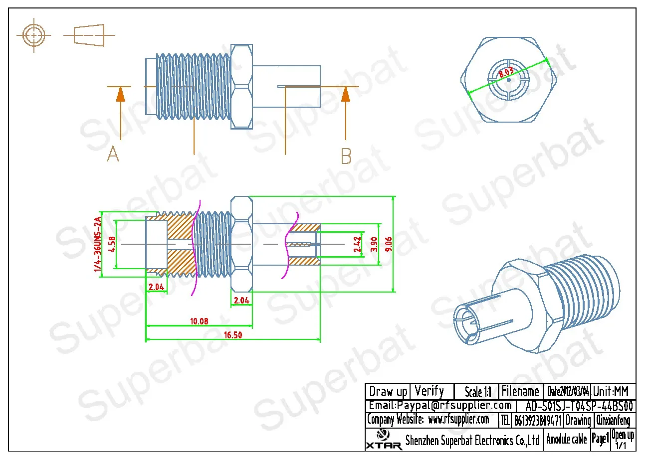 SMA Female to TS9 Male RF Coaxial Connector Adapter