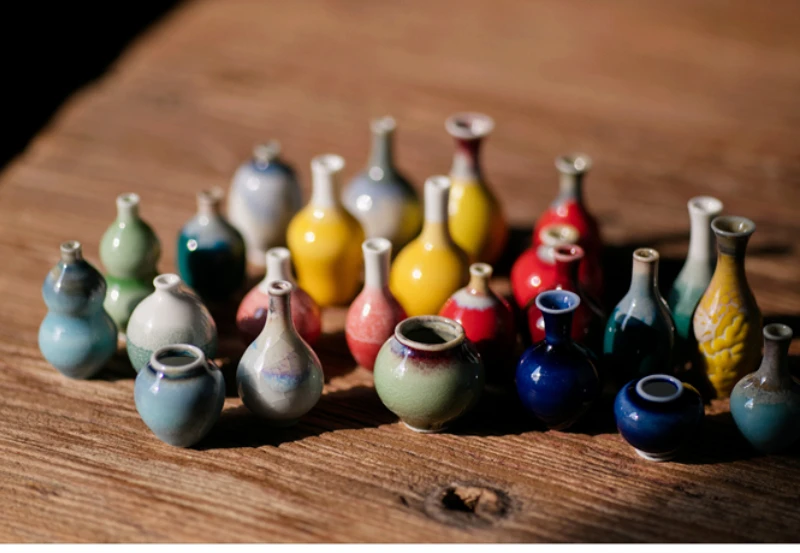 인형 집 미니 세라믹 꽃병, 미니 차 애완 동물 꽃꽂이, 미니어처 도자기 꽃병 장식, 미니어처 꽃 장치