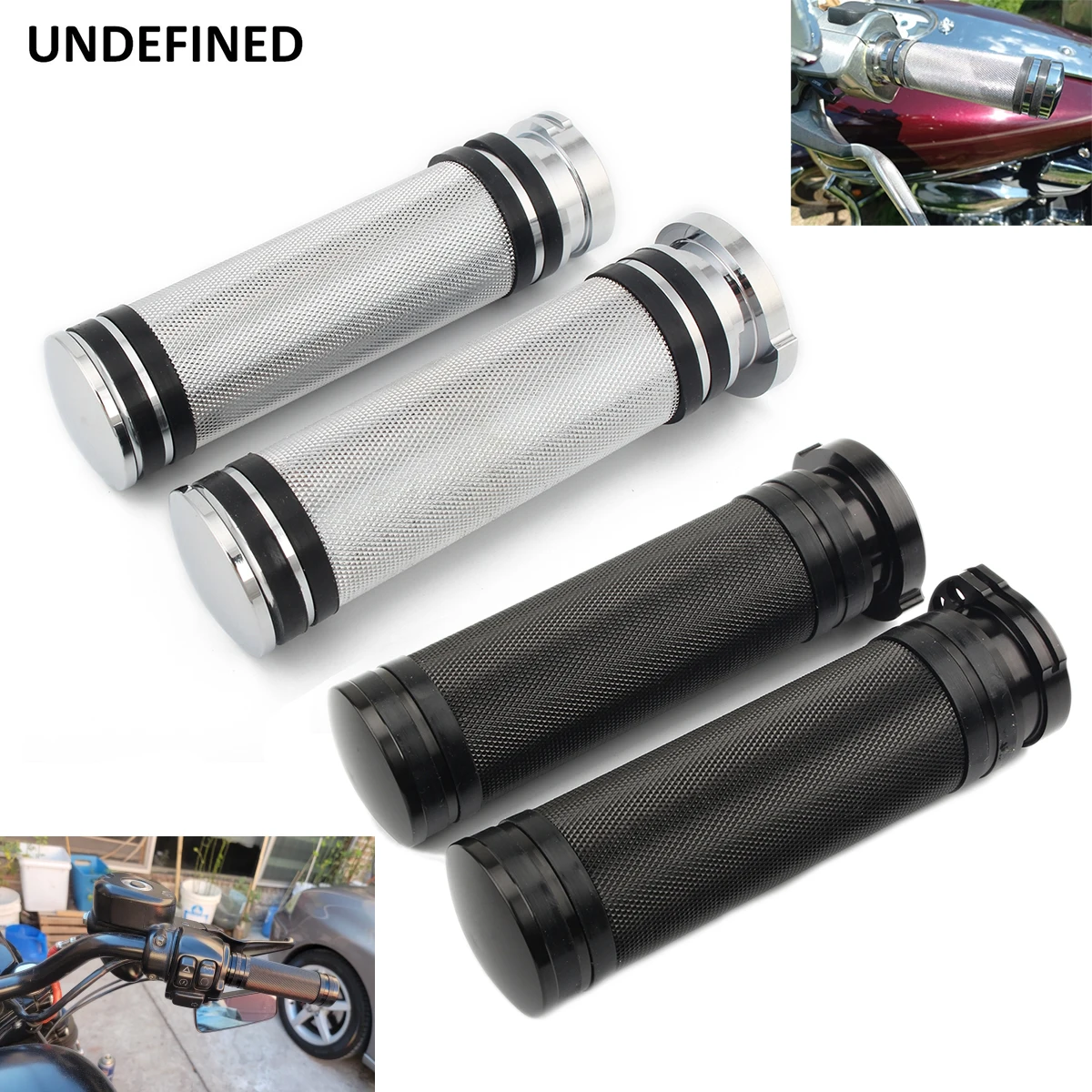 

Motorcycle Black 1"25mm Handlebar Grip CNC Knurled Hand Grips For Harley Sportster 883 1200 Dyna Softail Custom Touring VRSC XR