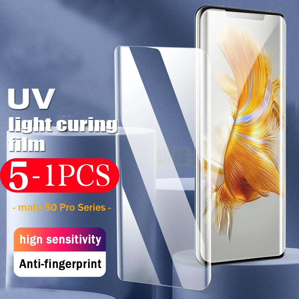

5-1 шт. не стекло для Huawei P30 P40 P50 P60 художественная ультрафиолетовая светоотверждающая пленка полное покрытие mate 50 40 RS 40E 30 30E pro plus не требуется клей