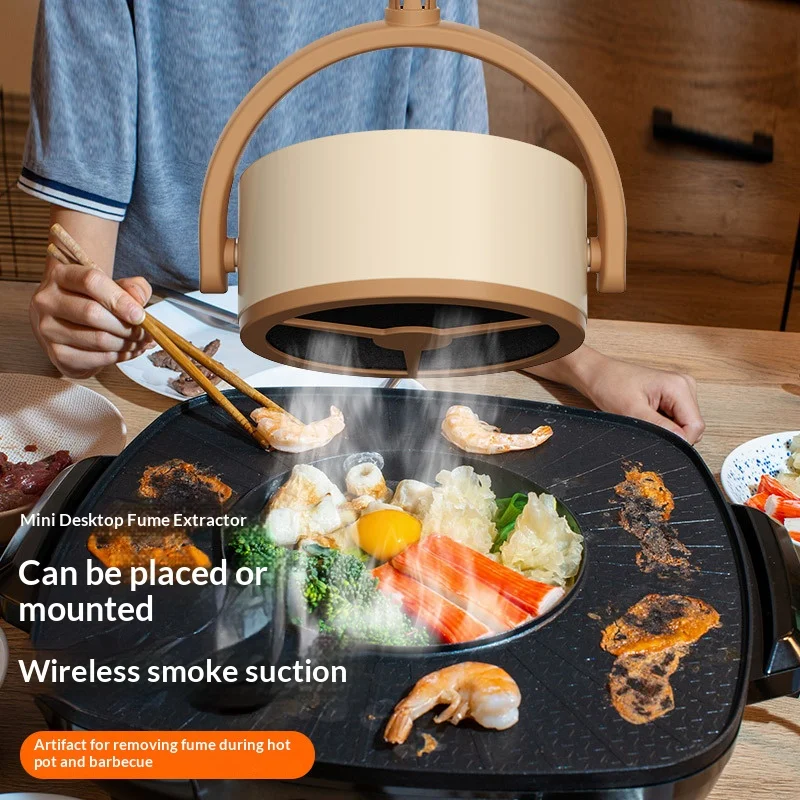 Portable High-Suction No-Drill Desktop Range Hood Companion for Home Use, Hanging for Hotpot and BBQ Camping 1