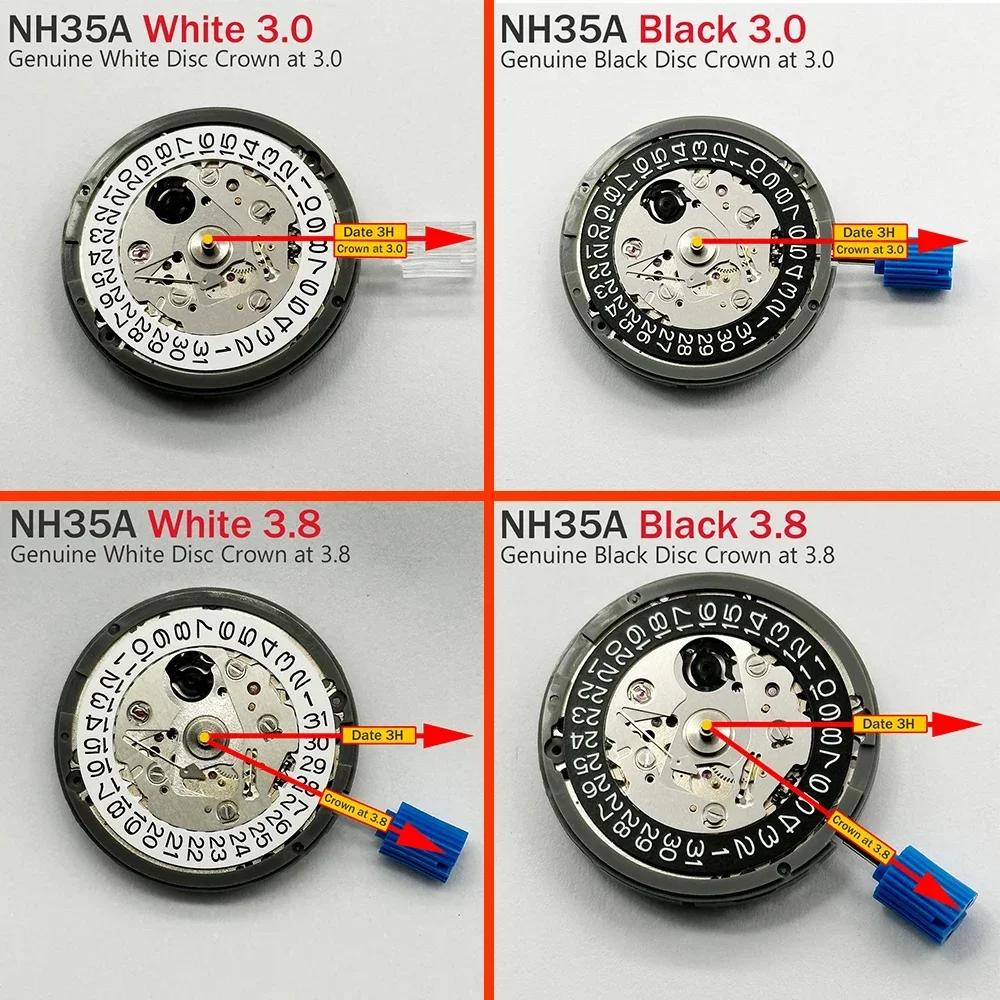 NH35A Mechanical Movement 24 Jewels Automatic Self-winding Movt Replace watch repair