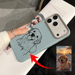 Personalized Multicolor Custom Sketch Lines Phone Case - iPhone 12 (Blue)