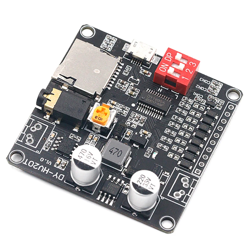 

DY-HV8F DY-HV20T Voice Playback Module Board MP3 Music Player 10W 20W 12V 24V Playback Serial Control DIY Electronic