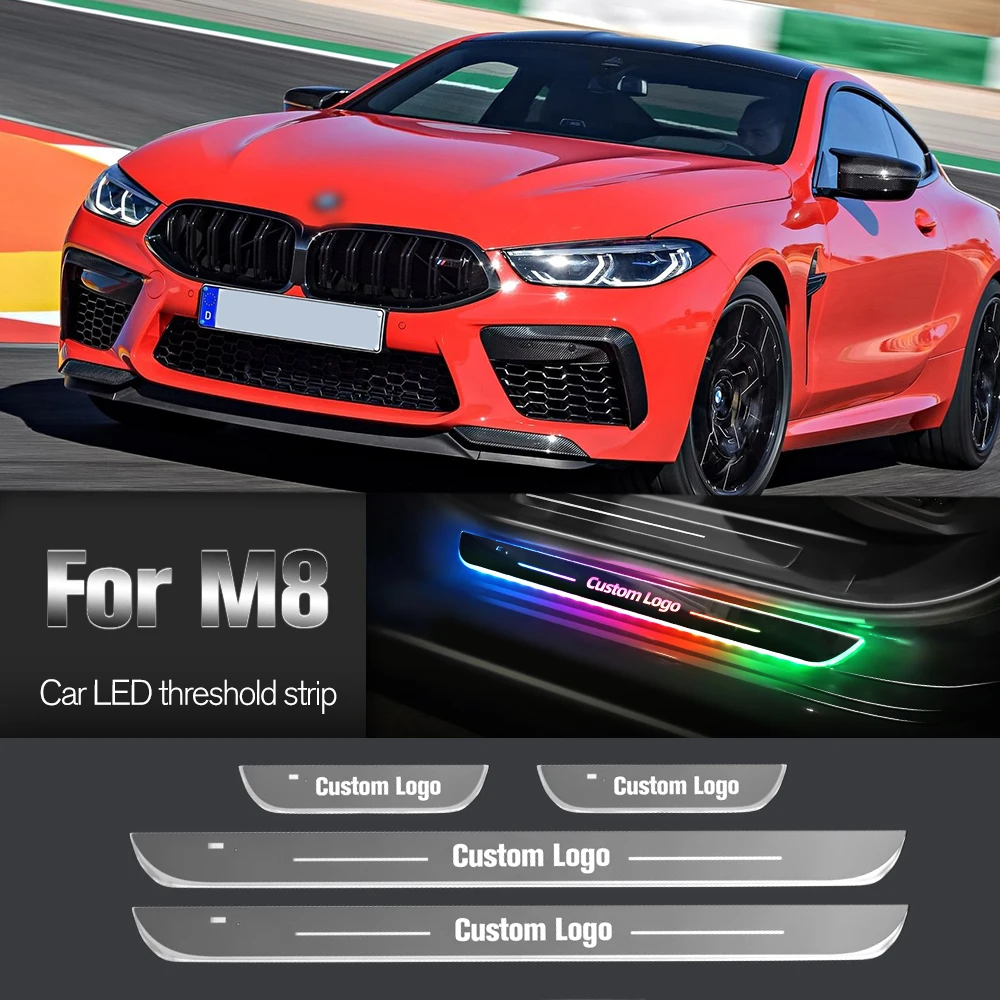 

Car Door Sill Light For BMW M8 M850I 2019-2023 2020 2021 2022 Customized Logo LED Welcome Threshold Pedal Lamp Accessories