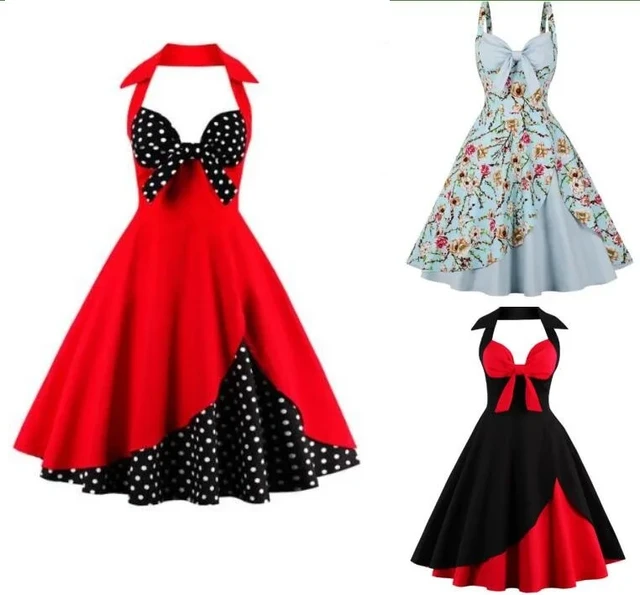 Vestido Rojo Años 50 - Vestidos - AliExpress