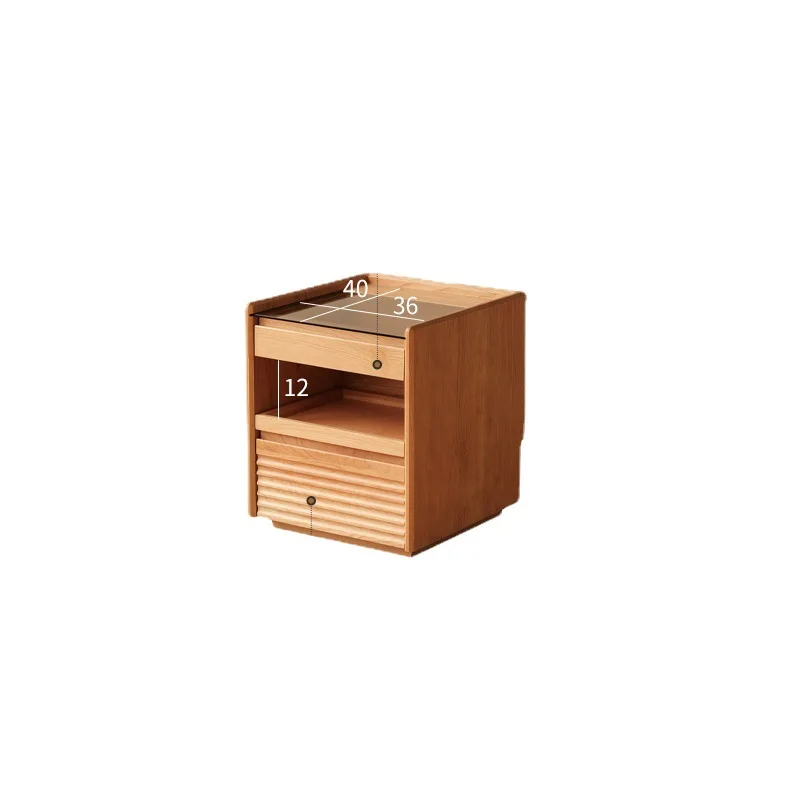 

Деревянный умный шкаф для хранения с беспроводной зарядкой в японском стиле ретро, домашний прикроватный столик для хранения