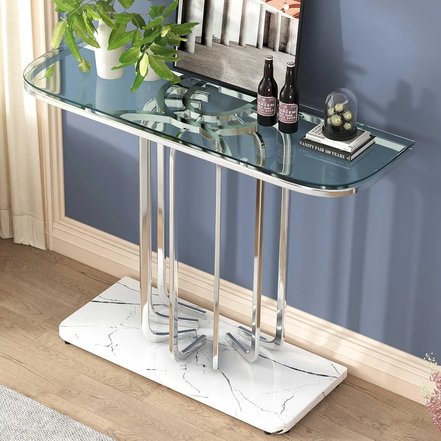 Silver Console Tables For Entryway, living room 3
