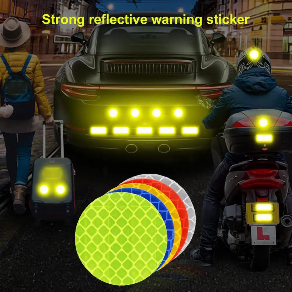 10Pcs Round Shape Reflective Decals Anti-fade Anti Scratch Plastic Reflective Sticker for Bike