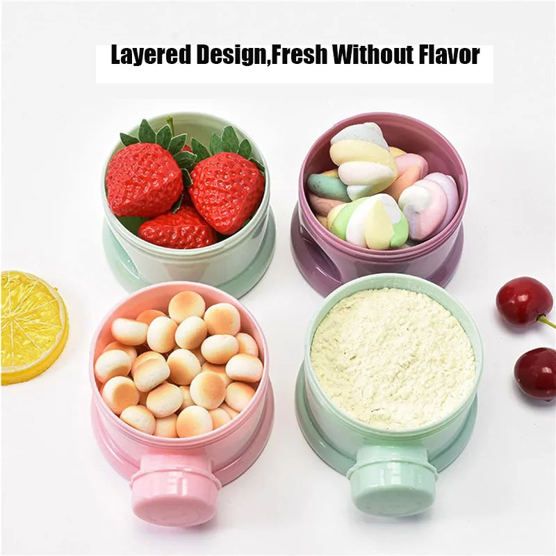 3/4 Grid Portable Milk Powder Dispenser Toddler Baby Food Storage Box Cartoon Formula Dispenser Container Infant Snack Box