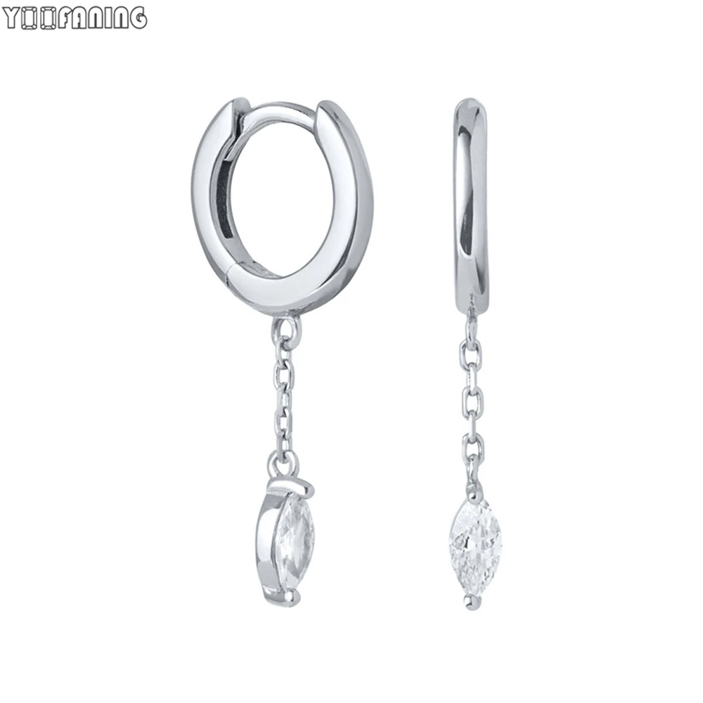 أقراط دائرية من الفضة الإسترلينية البسيطة للنساء ،...