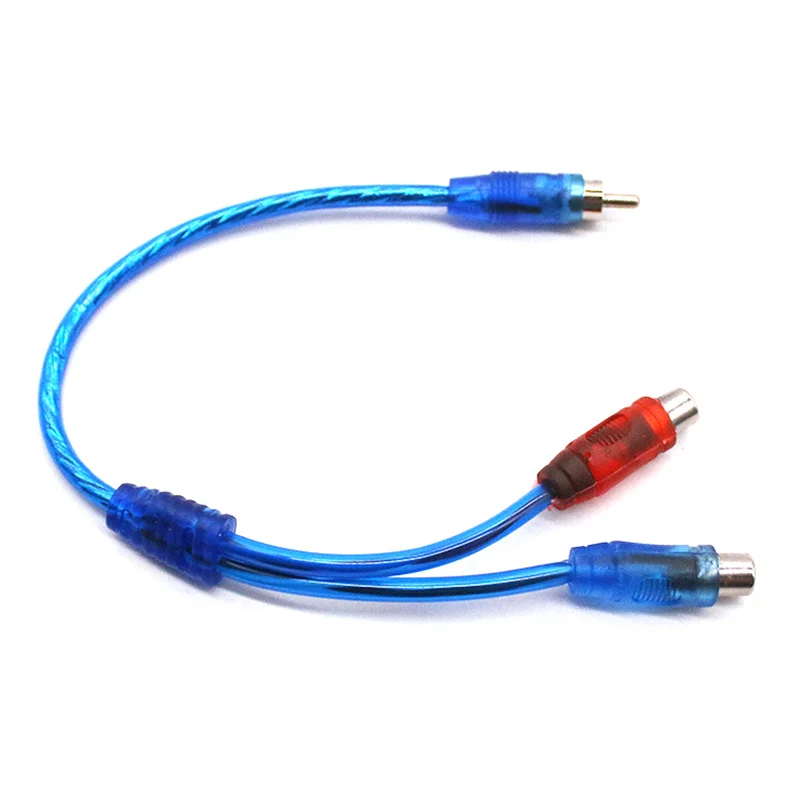 High Quality Car MP3 Audio RCA 1 Male To 2 Female Y Splitter Cable Adapter Cord Converter Car AUX Amplifier Speaker Adapter