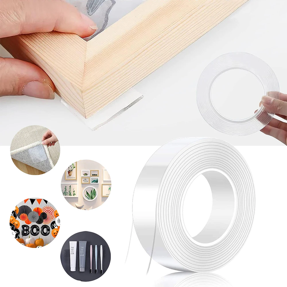 Nano Tape Super Strong Double Sided Tape Extra Strong Adhesive Non-slip  Tape Waterproof Transparent Tape for Kitchen Bathroom - AliExpress