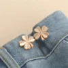 1 Pair Adjustable Waist Tightener Four Leaf Clover Trousers Waist Buckles for Jeans Pants Skirts Snap Button Adjuster Clips 3