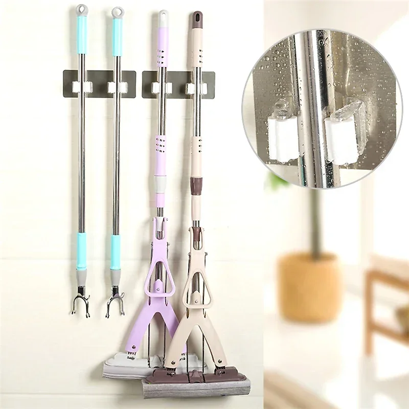 Mop & Broom Holder Wall Mounted Mop Organizer for Home