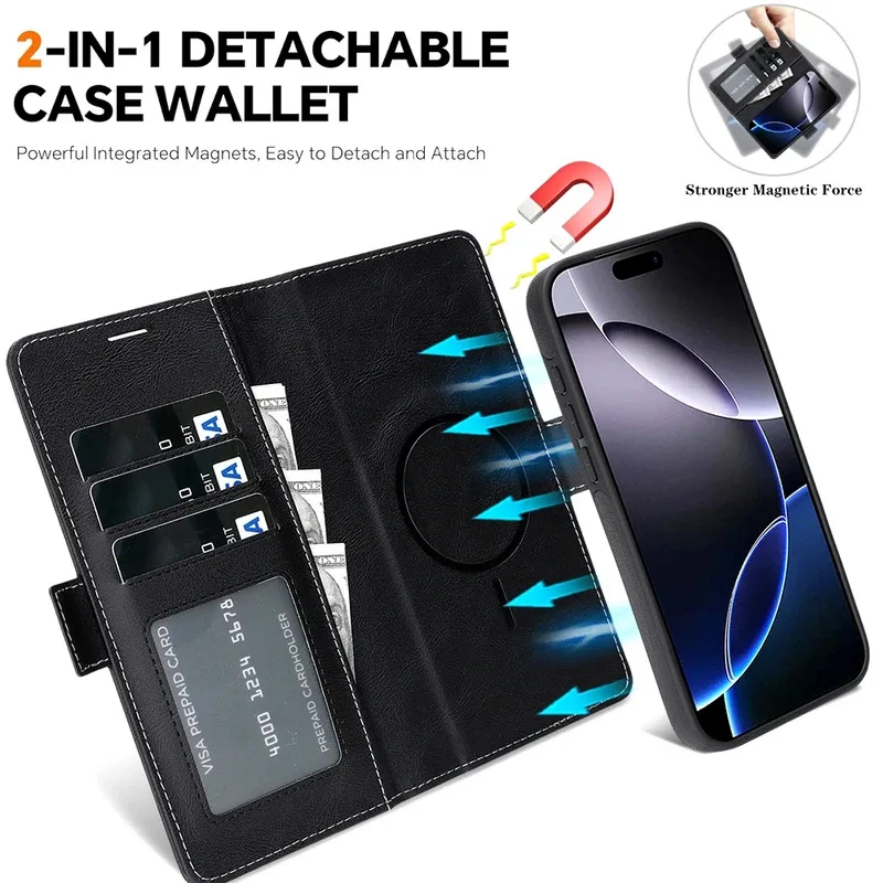 Premium Magnetic Leather Wallet Phone Case with Card Slots and Flip Cover