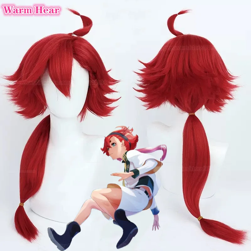 

Парик для косплея Suletta Mercury, длинные 70 см красные парики, термостойкие волосы, парик для Хэллоуина