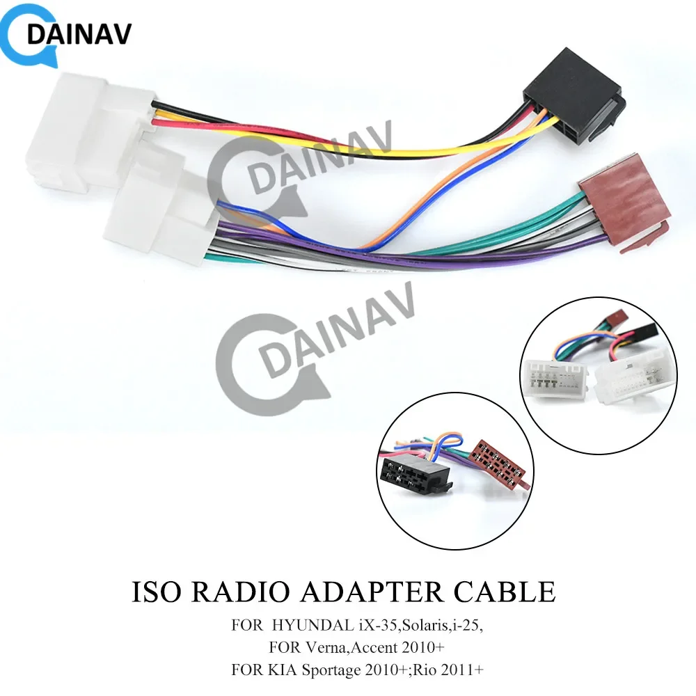 

12-033 ISO радиоадаптер кабель для HYUNDAL iX-35,Solaris,i-25,Verna,Accent 2010 +/KIA Sportage 2010 +;Rio 2011 +