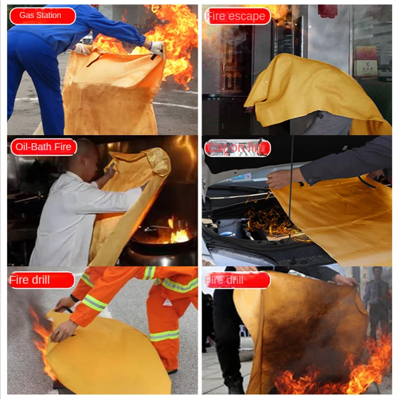 VITCOCO New Silica Gel 100 * 100cm Fire Blanket Fire Blanket Household Kitchen Fighting Appliances Emergency