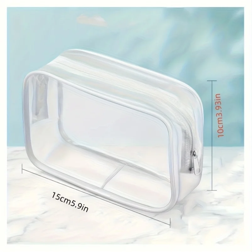 6pcs Transparent Zipper Makeup Bags-Leakproof Travel & Bathroom Organizers,Secure Zipper Closure,Durable Odorless for Toiletries 3