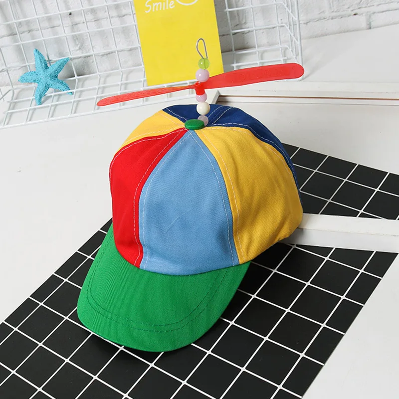 Propeller Cap Hat Helicopter Rainbow Tweedle Dee Dum Pride Fancy Dress Supplies New Fashion Cute interest Gift  LL@17 5