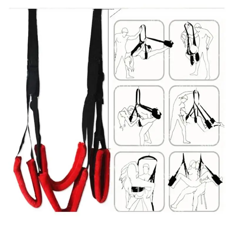 Hanging Door Sex BDSM Aid Swing with Seat Slave Open Legs Toys Bondage Couples Sex Game Adult Love for Straps Adjustable Slings