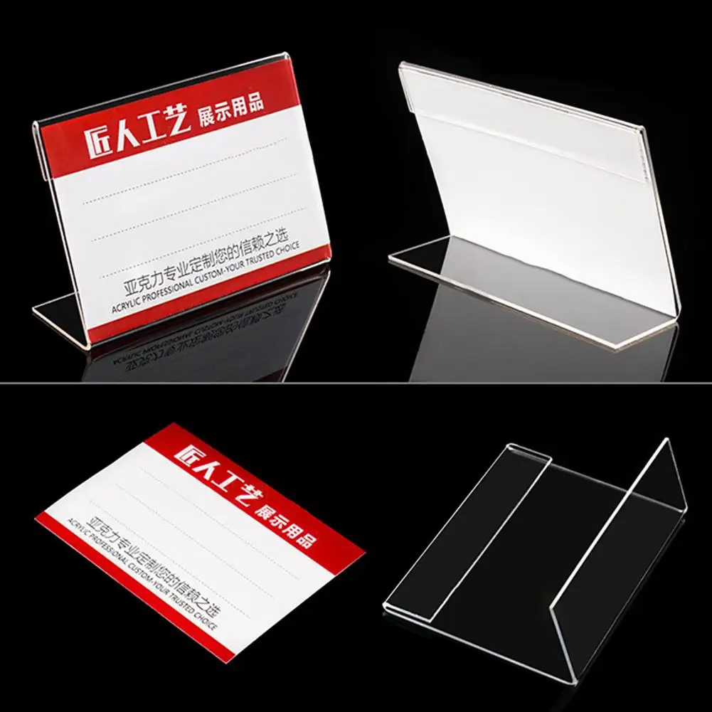 Acrylic Clear Display Holder Acrylic Display Holder Price Tag Display Stand Desktop Sign Labels Price Name Card Tag Stand Rack