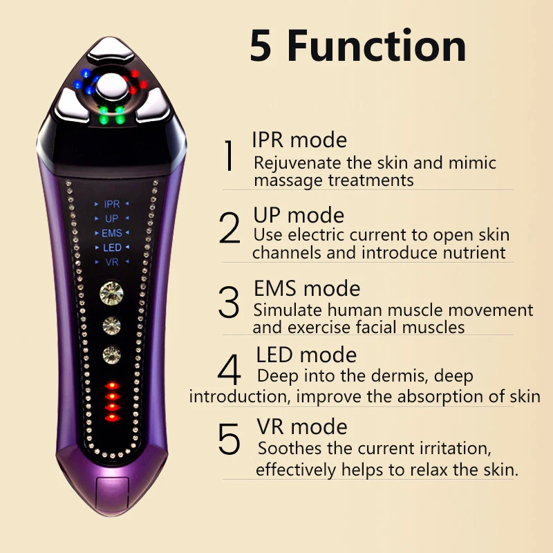 Micro Current Ion Import Skin Tightening Device EMS Face Lifting Beauty Instrument R F LED Photon Therapy Wrinkle Removal Tool curved straight head micro castroviejo cornea scissors hand tool stainless steel instrument ophthalmic curved straight head mic