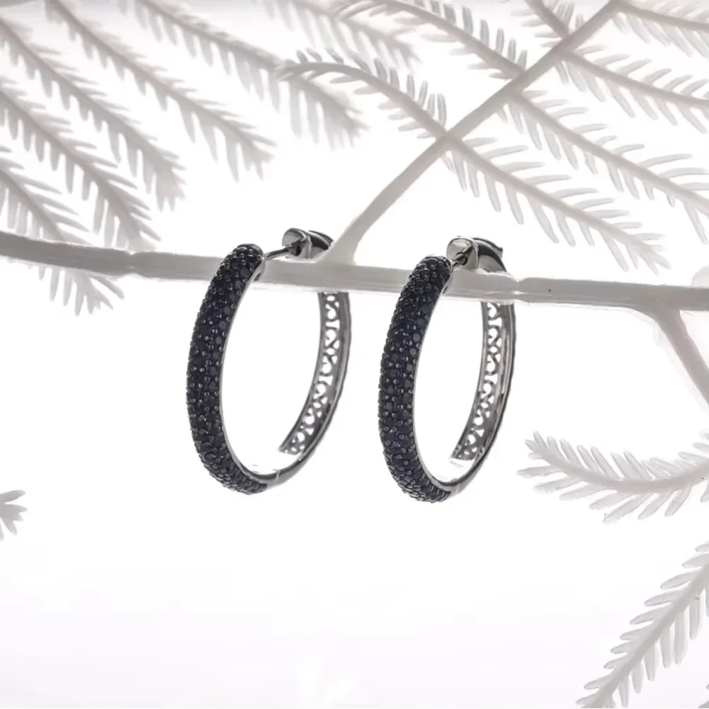 GZ ZONGFA Authentic 925 Sterling Silver Hoop Earrings for