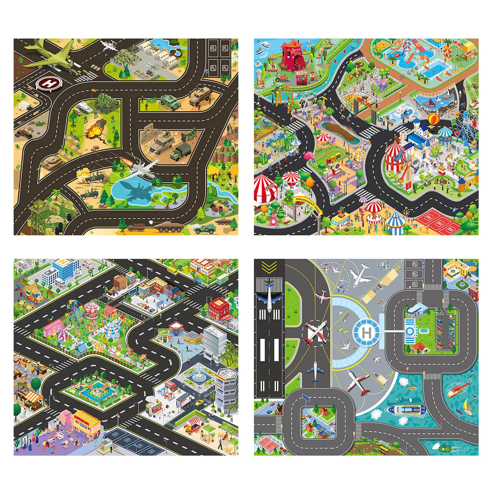 Baby Play Mat City Traffic Road Map Mat Carpet City Car Parking Lot Roadmap Traffic Signs Baby Climbing Playing Mat Game