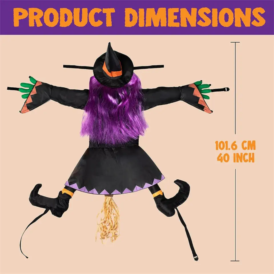 Halloween/horror thema hang decoratie pop heks - enge pop - 110 cm
