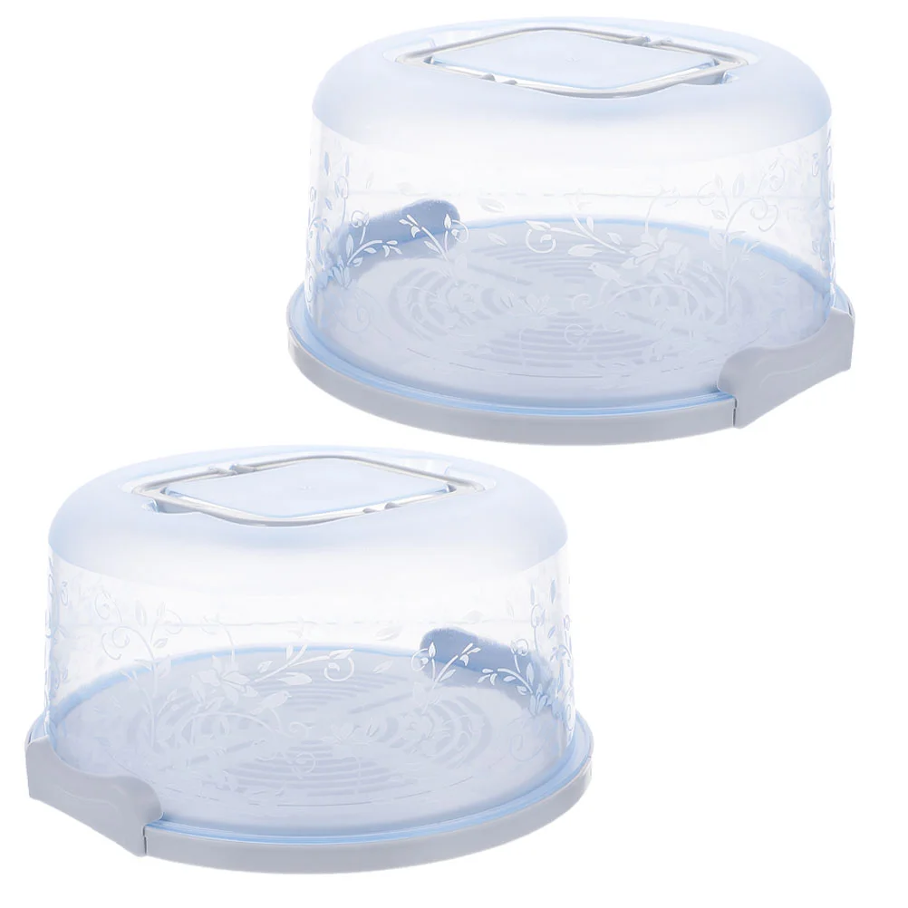 

2pcs Cake Carrier with Handle Cake Portable Box Cake Stand Cake Box Serving Tray Container