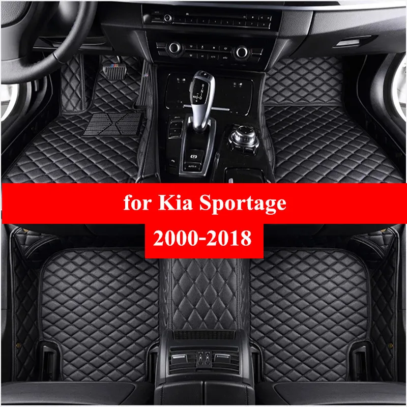 

Car Floor Mats For Kia Sportage 2000-2014 2015 2016 2017 2018 Flash Mat Leather Custom Foot Pads Automobile Carpet Car Covers