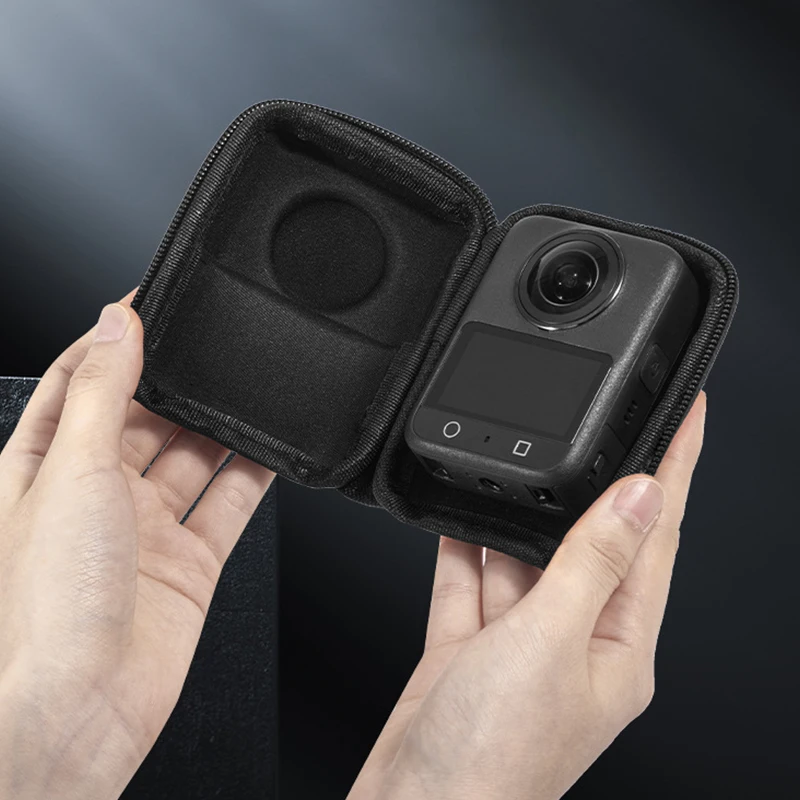 Portable Mini Storage Bag for DJI OSMO 360 Panoramic PU Leather Camera Protector Case Shockproof Anti-Scratch Camera Accessories