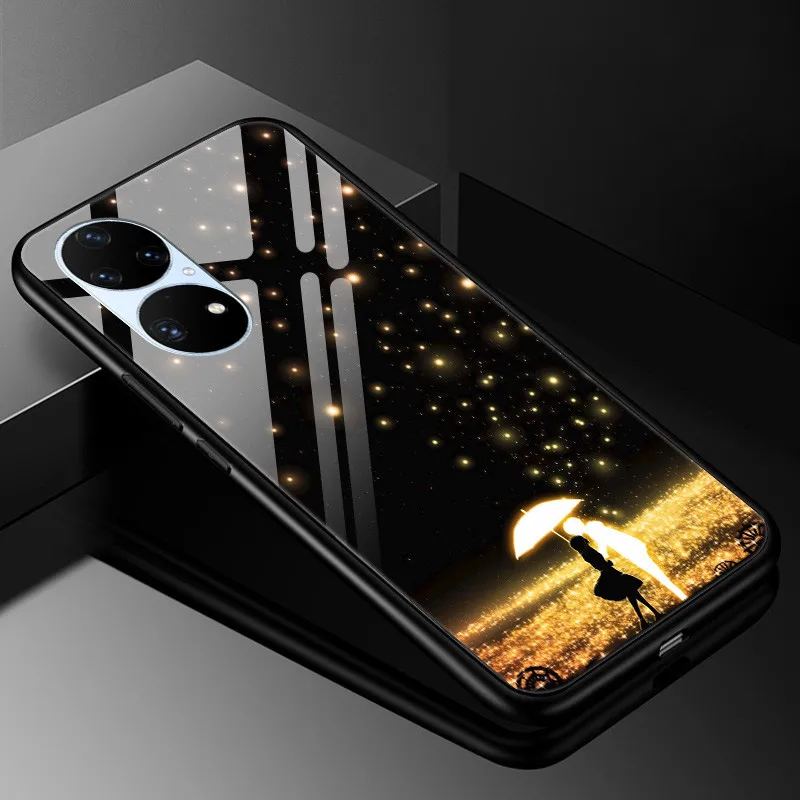 Luxury Tempered Glass Phone Case with Hard Back Bumper