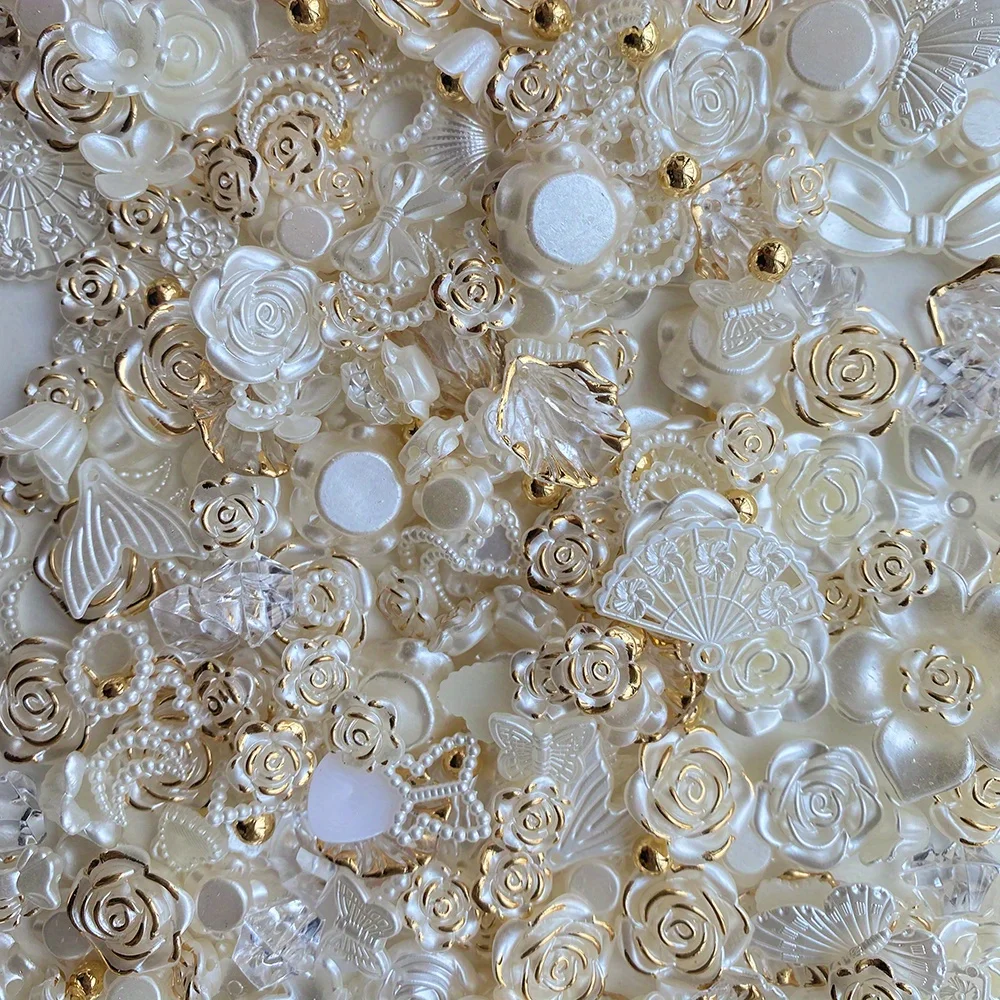 30 g/Beutel gemischte barocke Rose Imitationsperle Schleife DIY Zubehör – Detail 3