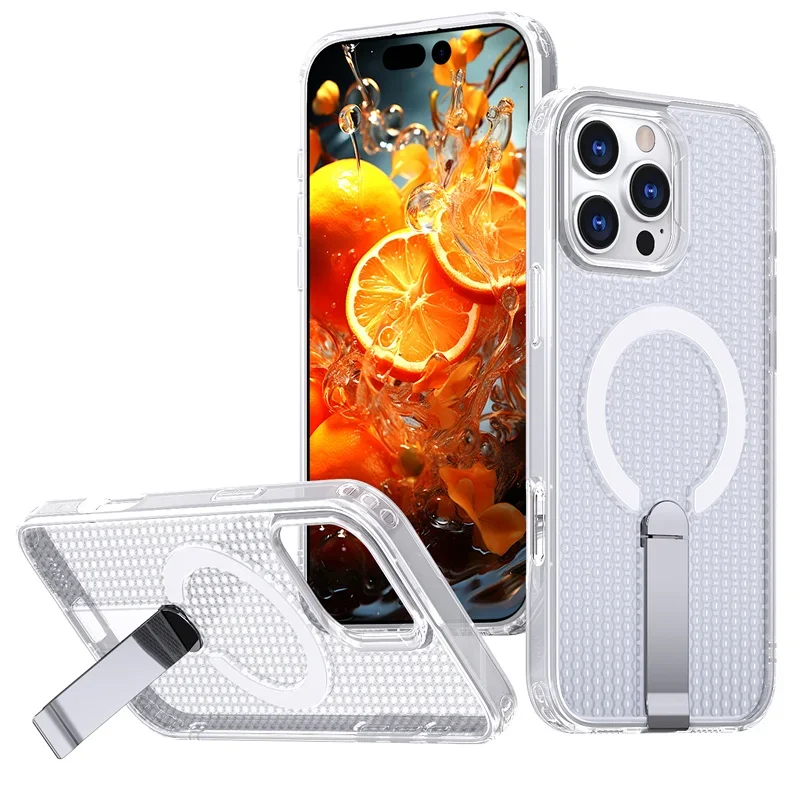 Enhanced Heat Dissipation Magnetic Phone Case with Shockproof Hideaway Bracket