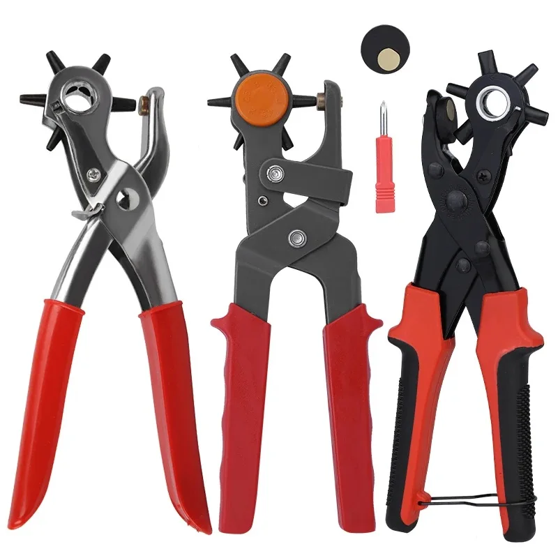 KRABALL Leather Hole Punch Tools Multifunctional Carbon Steel Belt Puncher Punching Tool Belt Hole Puncher Leather Crafts Tool